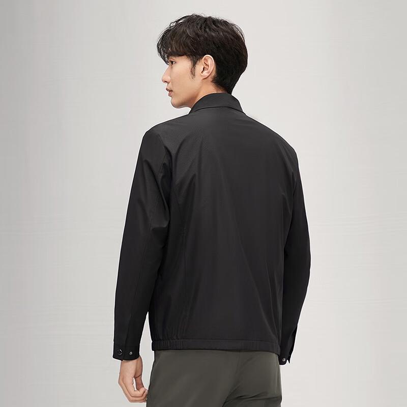 Qipai Herren Stehkragen Allover-Print Freizeitjacke