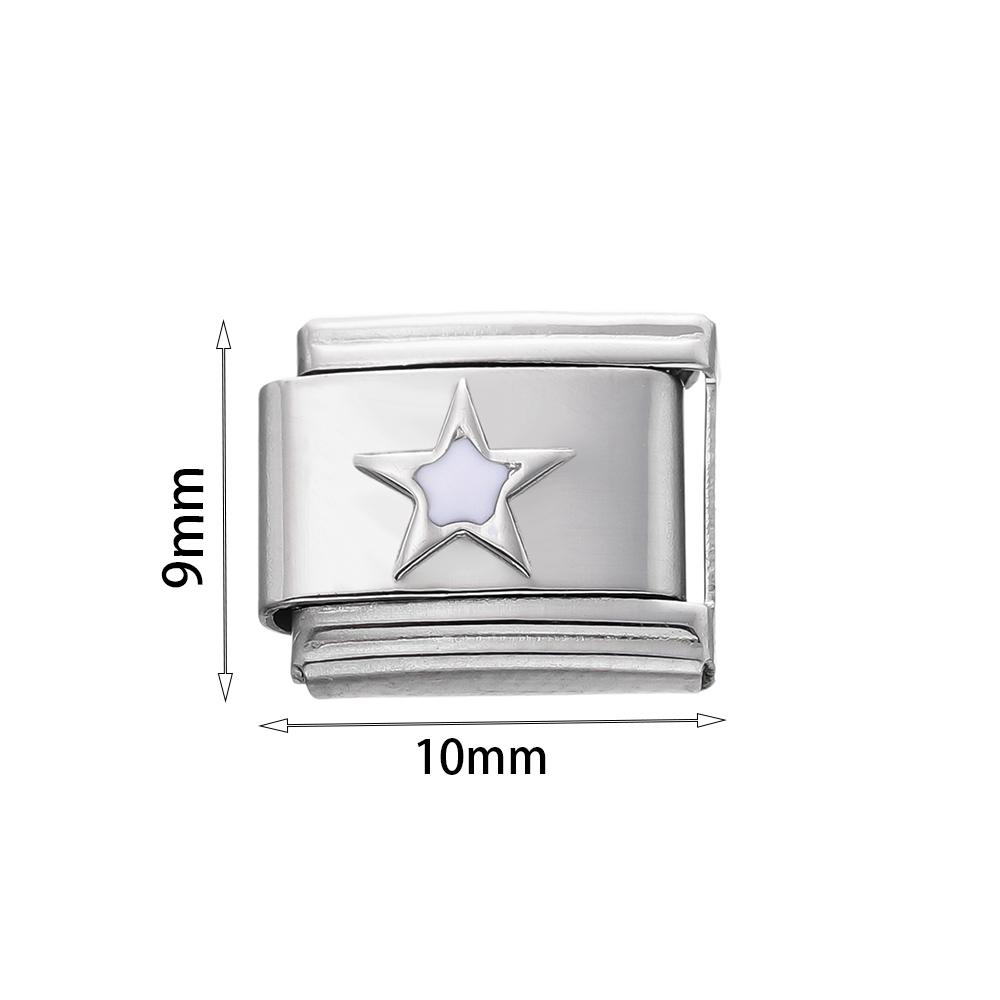 1pcs/lot Stainless Steel Five-Pointed Star Italian Links Fit 9x10mm Bracelets for DIY Bracelets Jewelry Making Accessories