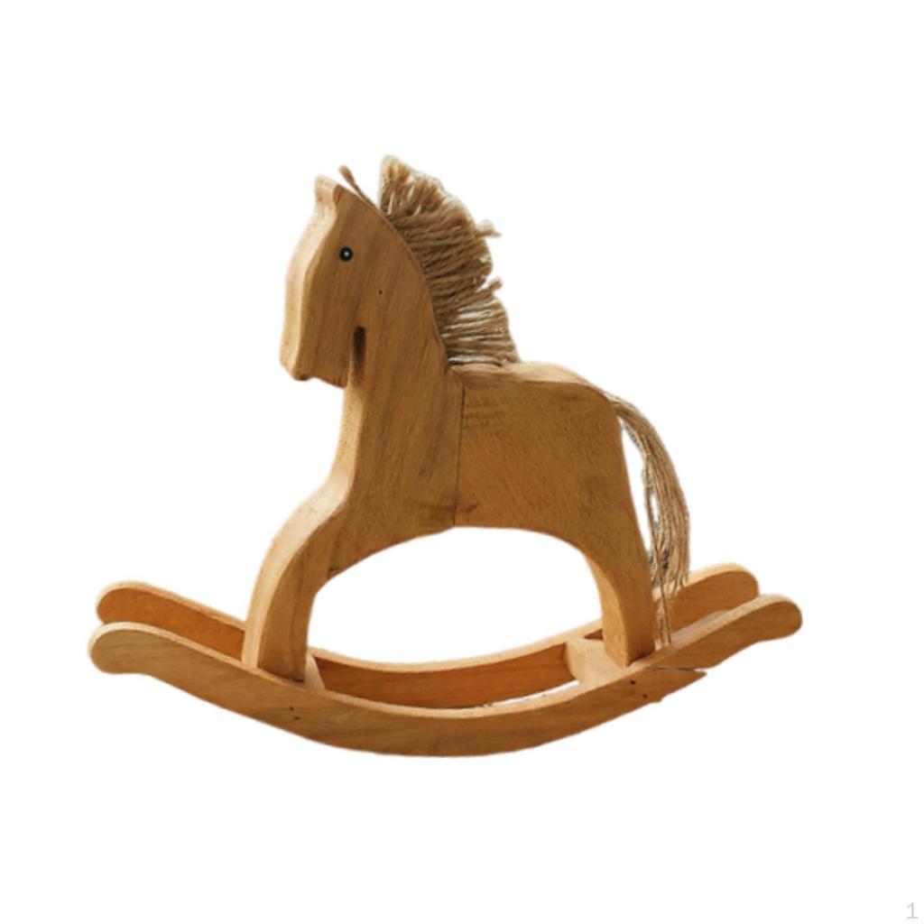 Schaukelpferd Statue Holzfigur Tragbares Souvenir Sammlung Desktop Ornament