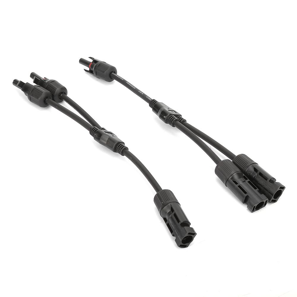 1 Pair Y Branch Connector Solar Panel Adapter Cable Splitter