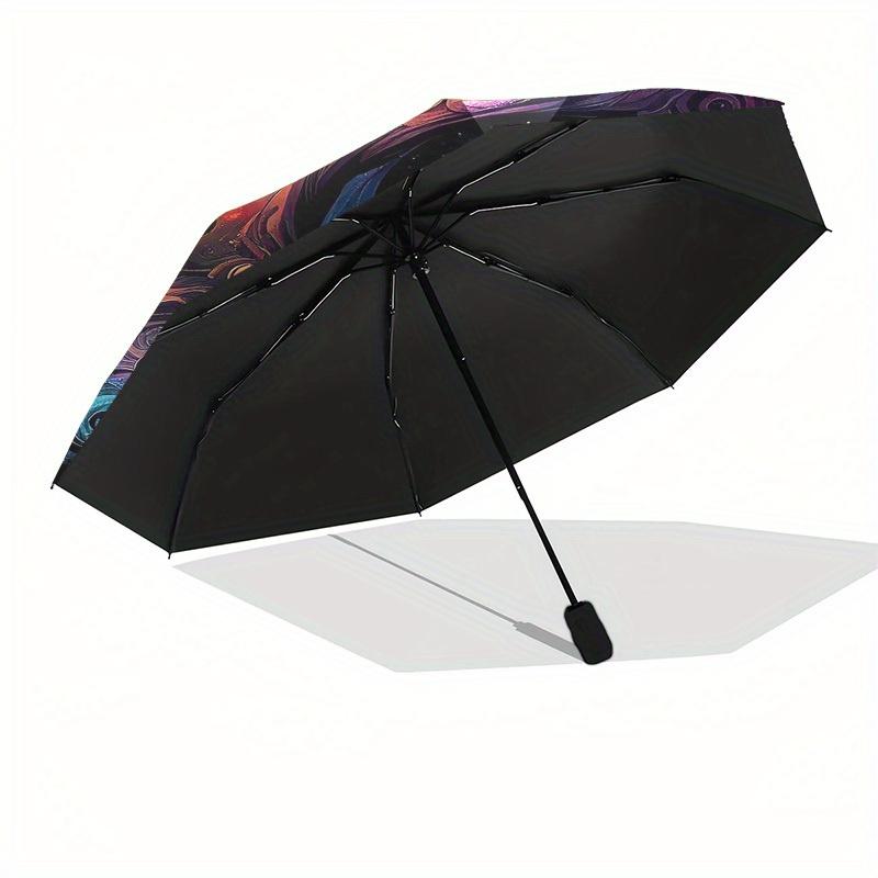 1pc Cosmic Yin Yang Swirls Umbrella with Plastic Handle,Suitable for All Seasons Home Travel Outdoor UmbrellaM1304