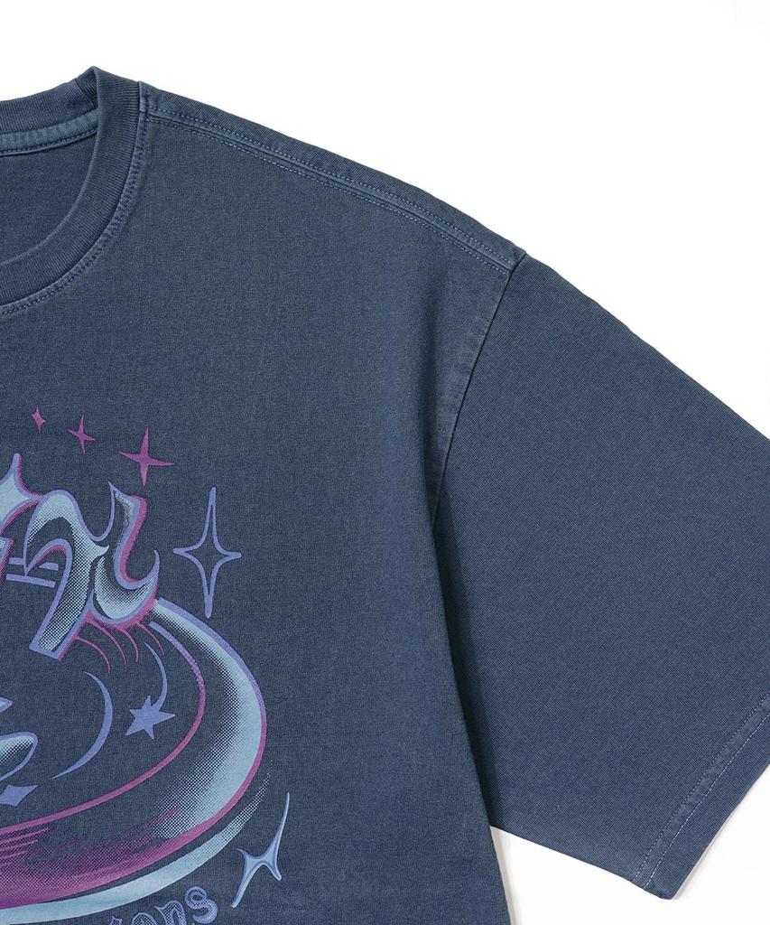 GAKKAI UNIONS Hitit Star Pigment Short Sleeve T-Shirt Dive Blue