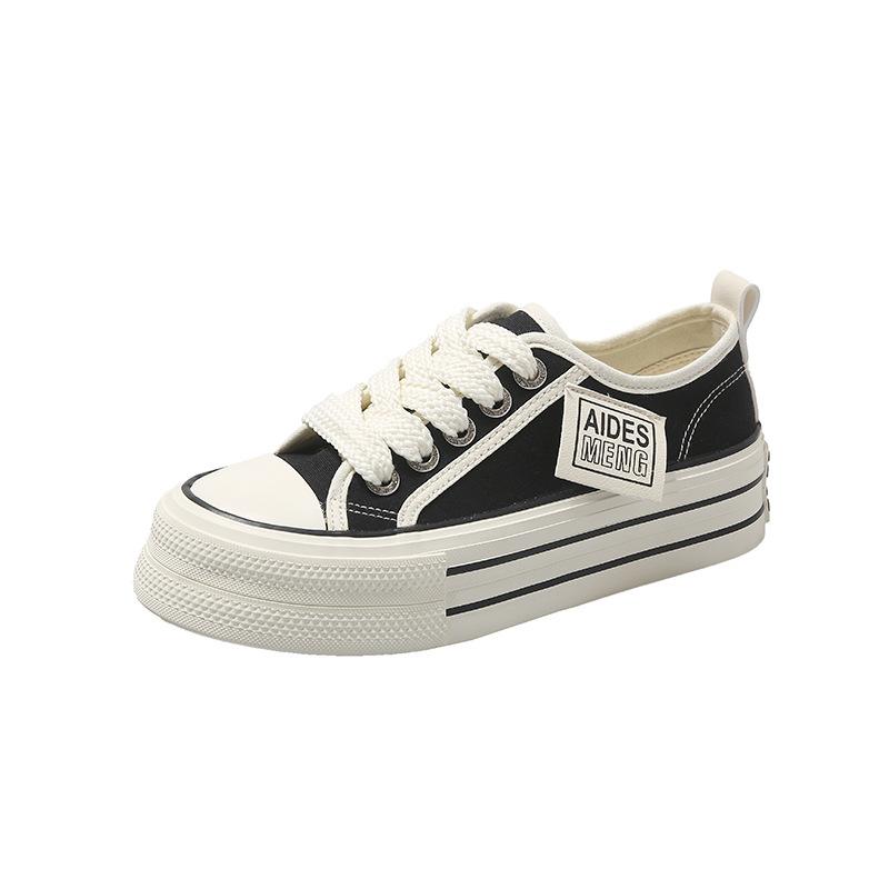 Height-increasing platform canvas shoes women's 2025 new spring and summer breathable casual versatile popular white shoes student board shoes