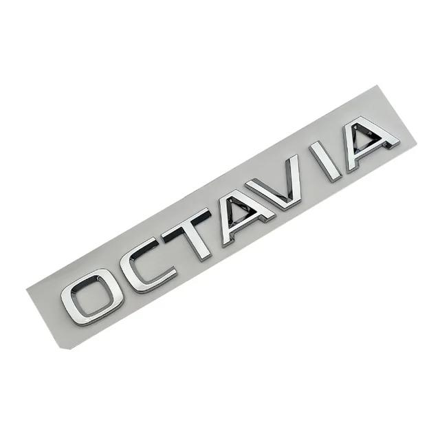JIYQ3 3d ABS Chrome Logo OCTAVIA Emblem Letters Car Trunk Badge For Skoda VRS RS Octavia 1 2 3 4 MK2 MK3 MK4 A5 A7 Sticker Accessories