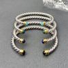 Pulsera Torcida en Espiral de David con Decoraciones de Cristales de Colores Pulsera de Boca Abierta Joyería de Moda de Alta Calidad