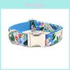 Dog Collar With Silver Buckle For Medium Pets Fashion Floral Print Nonadjustable