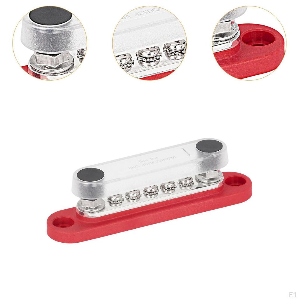150A Power Distribution x M4 Screw Terminals 48V Copper Busbar Easy to Use Portable for Marine