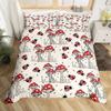 Kawaii Animals Duvet Cover Cute Rabbit Bedding Set Rustic Wooden Comforter Cover Microfiber Floral Bedclothes Queen For Girl Boy