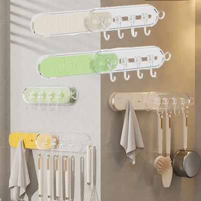 2Pcs Punch Free Suction Cup Hooks Space Saving Door Back Gap Rack Creative Towel Key Hook  for Home
