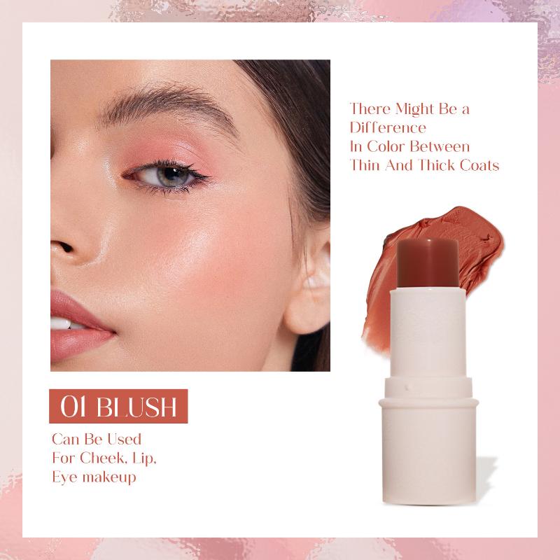 2-in-1 Makeup Stick Blush Highlighter Matte Multifunctional Lazy Highlighter Rouge Matte Blush
