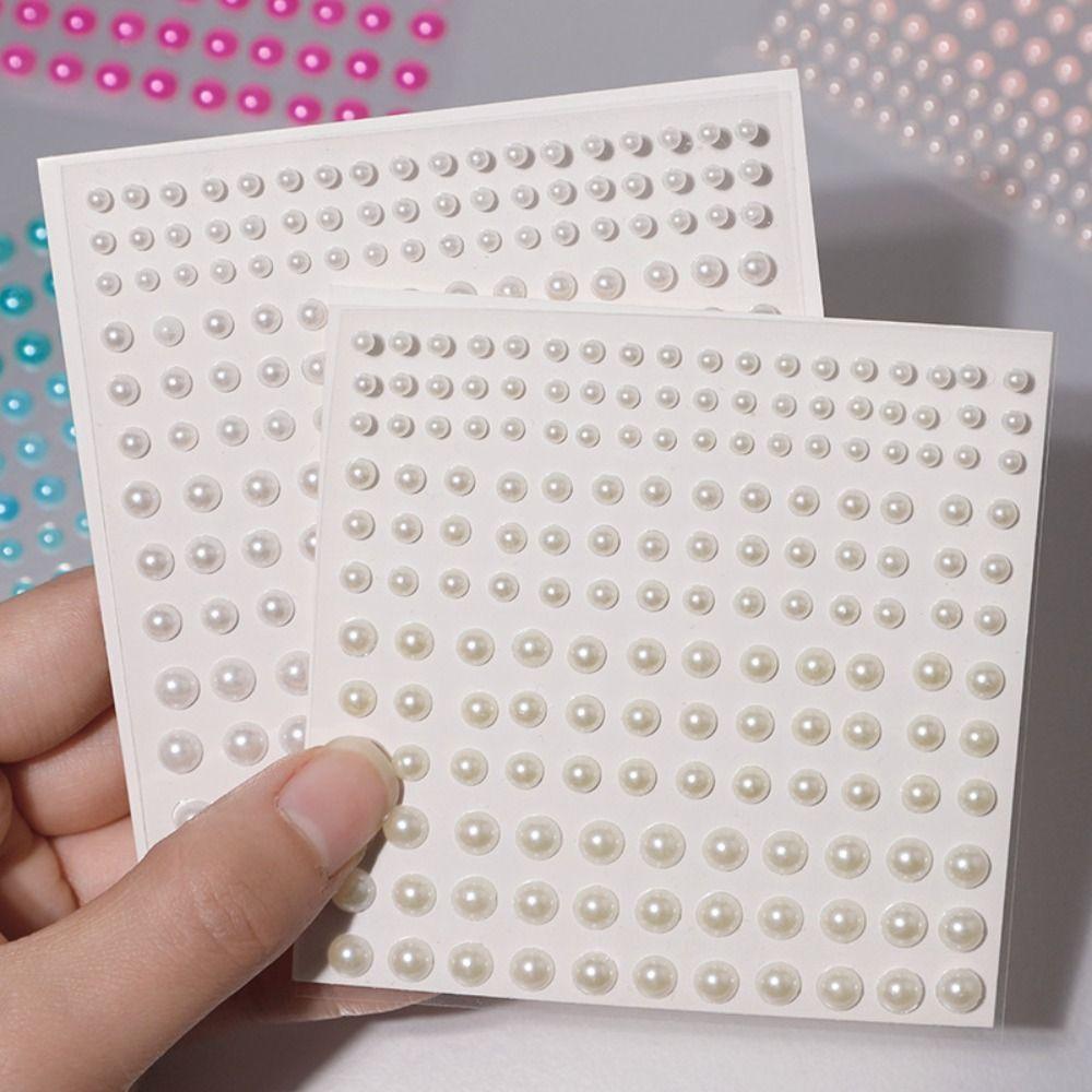 165pcs Self Adhesive Hair Pearls Stickers Nail DIY Face Pearls Stickers  for Hair Face Makeup