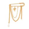 IngeSight.Z 2026 New Exquisite Love Heart Imitation Pearls Tassel Pendant Brooch Women Elegant Suit Pins Daily Wear Jewelry Gift