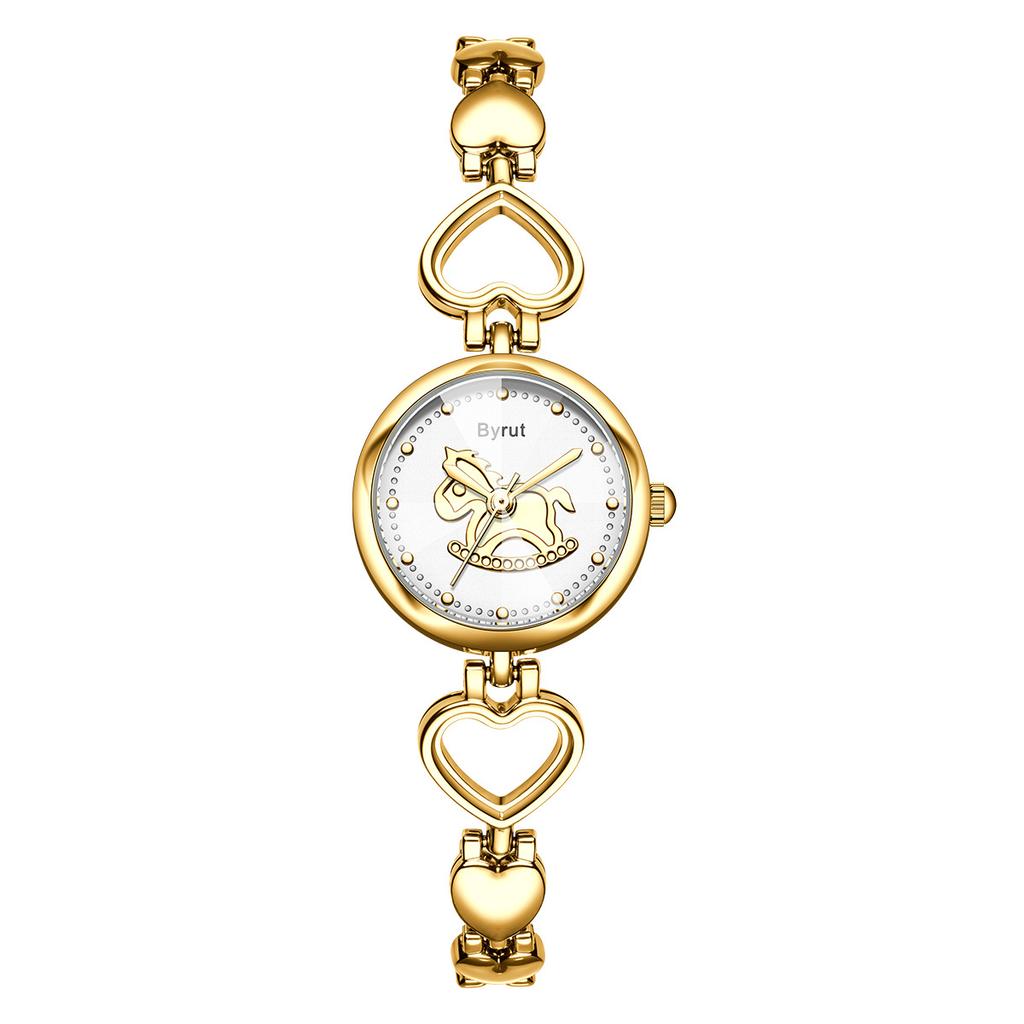 Creative Pony Love Bracelet Watch Niche Design Alloy Waterproof Women'S Quartz Watch