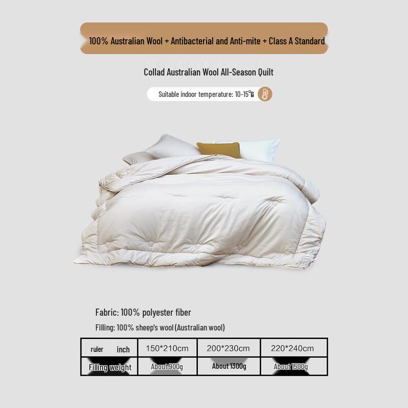 

Mercury Home Textiles 100% Wool All-Season Quilt