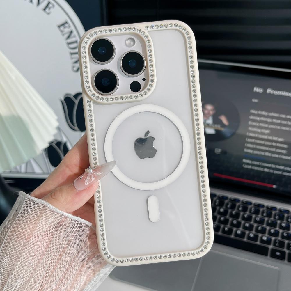 For Magsafe Magnetic Glitter Diamond Clear Case For iPhone 11 12 13 14 15 16 Pro Max Plus Sparkling Rhinestone Shockproof Cover