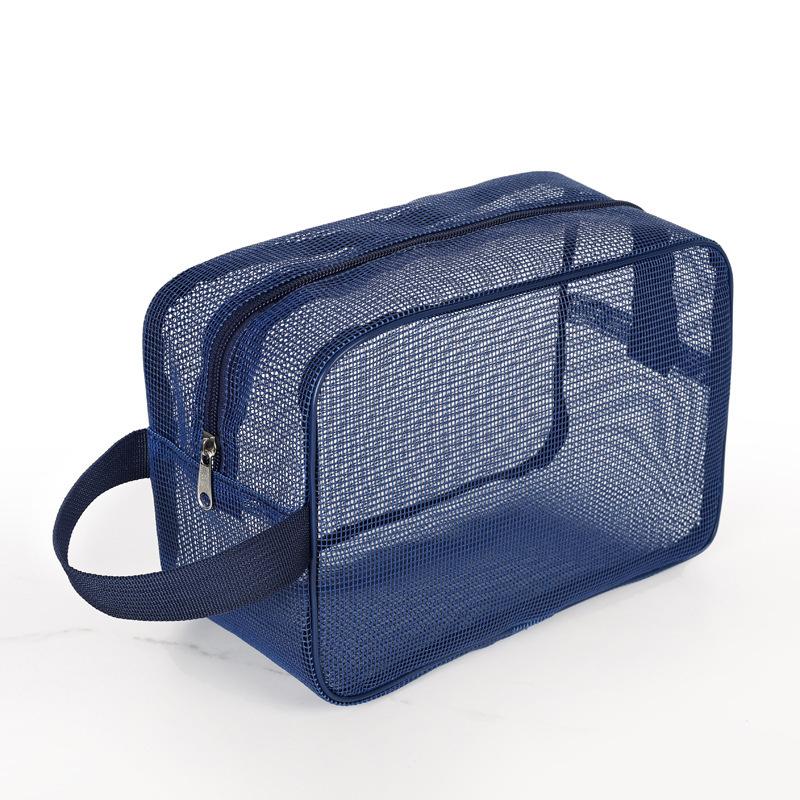 1 Stück Schwarze Transparente Netz Kosmetiktasche Handtasche Aufbewahrung Große Kapazität Aufbewahrung Netz Waschtasche Reise-Set Kosmetiktasche