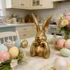 Creative varnished Rabbit Figure In Warm Gold Perfect For Holiday Display And happy Home Feature