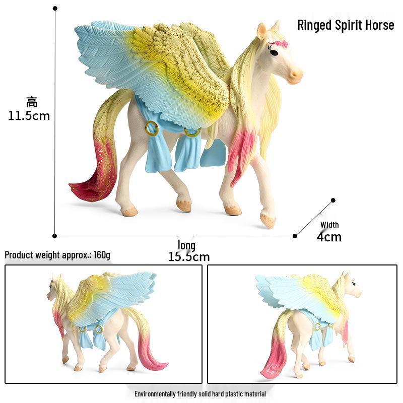 Realistic Solid Heart Unicorn Pegasus Toy Ornament