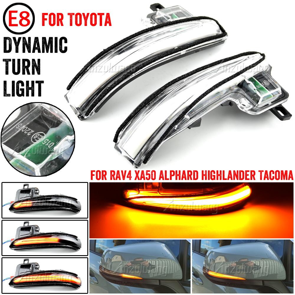 2PCS LED Side Mirror Dynamic Turn Signal Lights Lamp for Toyota Tacoma 2016-2022 RAV4 XA50 2019-2022 Highlander XU70 2020-2022