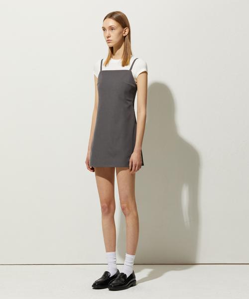 LADY VOLUME Mini A-Line Dress_Gray