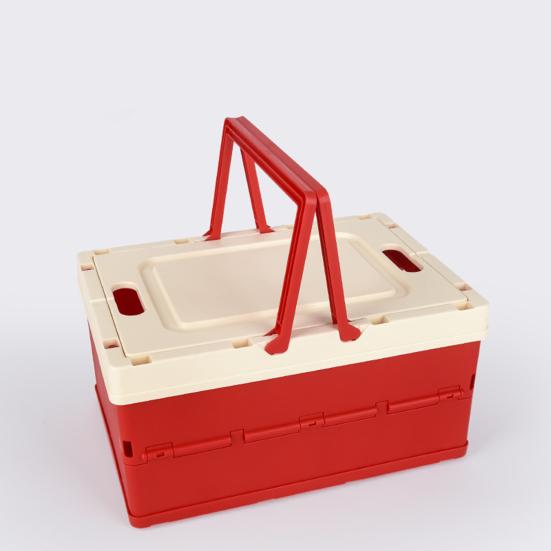Foldable Storage Box with Cover Handle Design Large Capacity Stackable