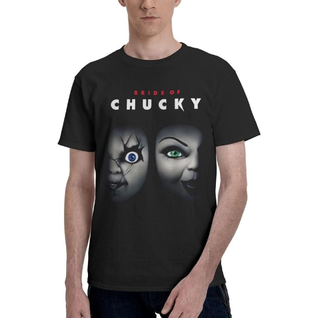 UNTeewan Men's Crew Neck Short Sleeve Bride of Chucky Softstyle Cotton T-Shirt Undershirts Tops Summer Black Athletic Tshirt(10)