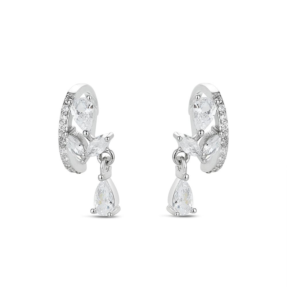 

Серьги-клипсы с белым цирконием