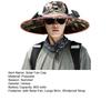Unisex-Solar-Lüfterkappe, große Krempe, winddichter Riemen, USB-Aufladung, UV-Schutz vor Sonnenlicht, Camouflage-Print, hohles Netzgewebe, Outdoor, Angeln, Camping