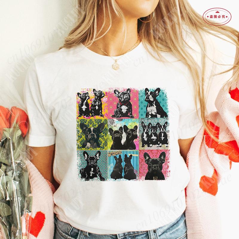 French Bulldog Unisex T Shirt Fashion Dog Graphic Tops Summer Short Sleeve Tees Harajuku Streetwear Aesthetic Female Clothing