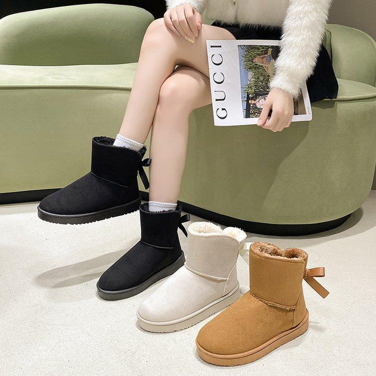 Women's padded lining soft thick sole heightening outdoor thickened warm lightweight comfortable stirrups ground cotton shoes snow boots