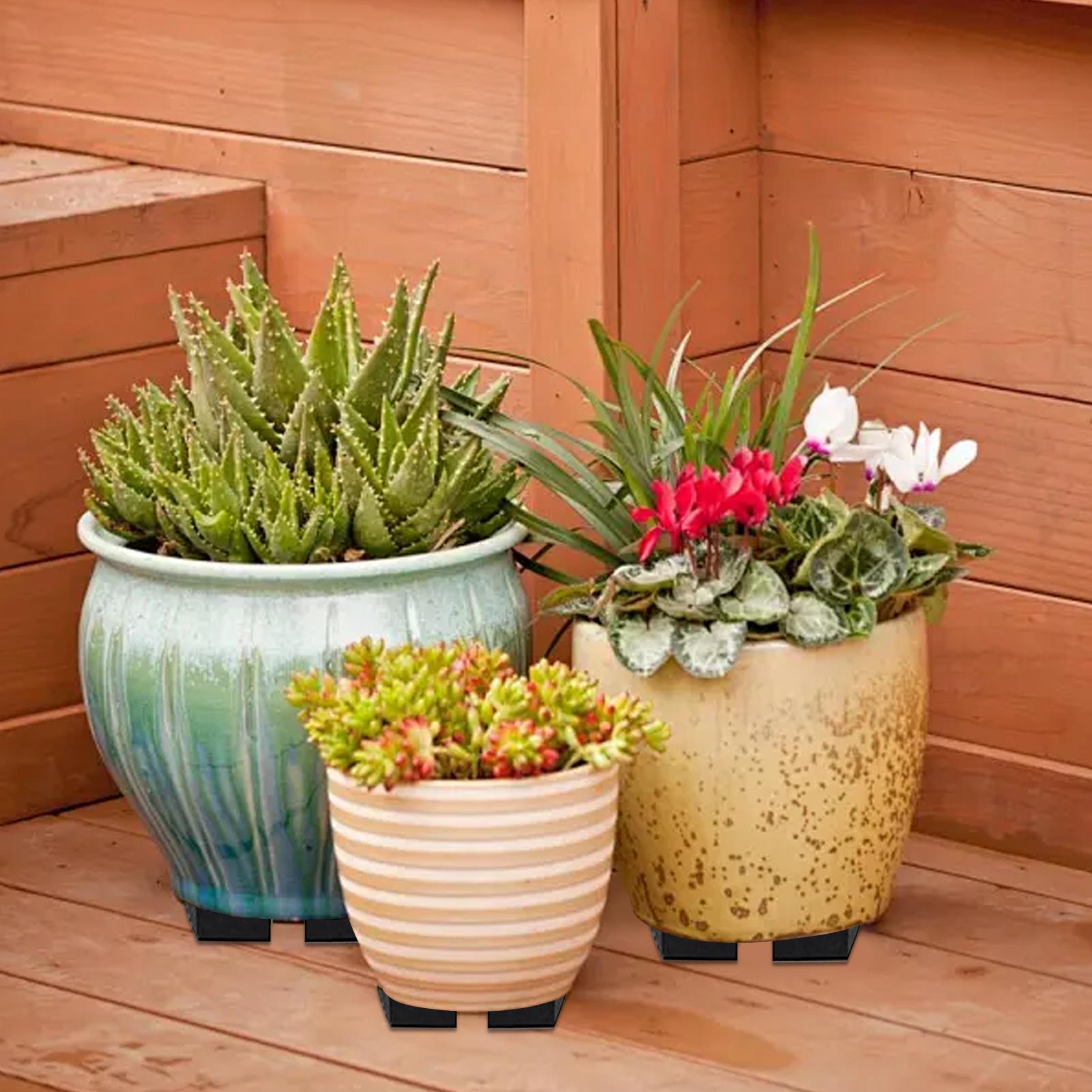 

Plant Pot Feet 10 Sets Of Flower Pot Lifter Anti-Slip Gardening Pads Hexagon Planter Riser For Daily Living Room Patio Workplace чёрный