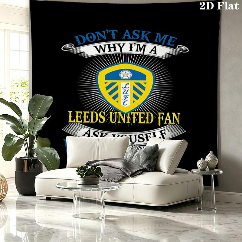 Leeds United Football Club Wall Tapestry Aesthetic Wall Hanging Printed Fabric Blanket Decorative Tapestries for Bedroom Living Room Home Decor