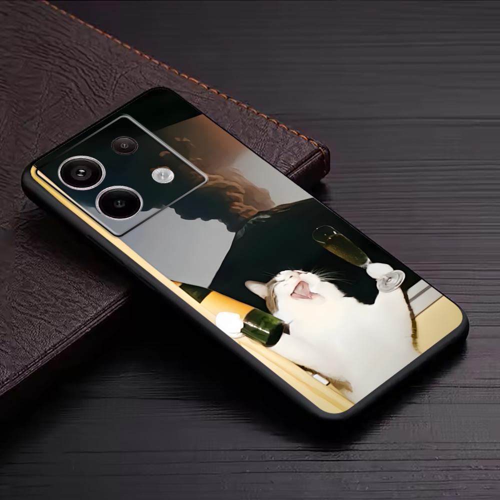 Funny Cat Memes  Phone Case For Redmi Note 14 13 12 11 Pro Plus S 5G 14C A3 Soft Black Phone Cover