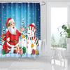 Merry Christmas Shower Curtains New Year Santa Bathroom Decor Bath Curtain Cartoon Snowman Elk Bath Bathroom Curtains