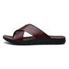 Leather Slippers For Men 2024 New Beach Summer Shoes High Quality Big Size 38-47 Slip On Light Flats Male Flip Flops