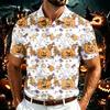 Men's Halloween Print Polo Shirt Short Sleeve Breathable Mesh Lightweight Casual Collared Top for Seasonal Wear