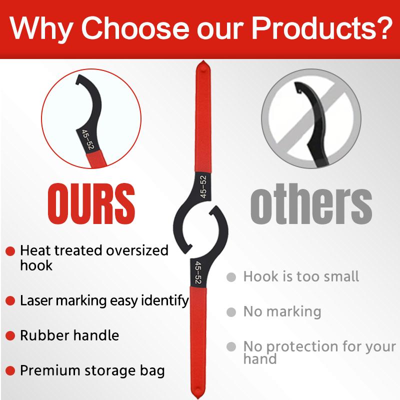 6PCS Coilover Shock Absorber Wrenches Hook-Type Crescent Wrenches & Wrench Tools For Suspension And Shock Absorber Adjustments