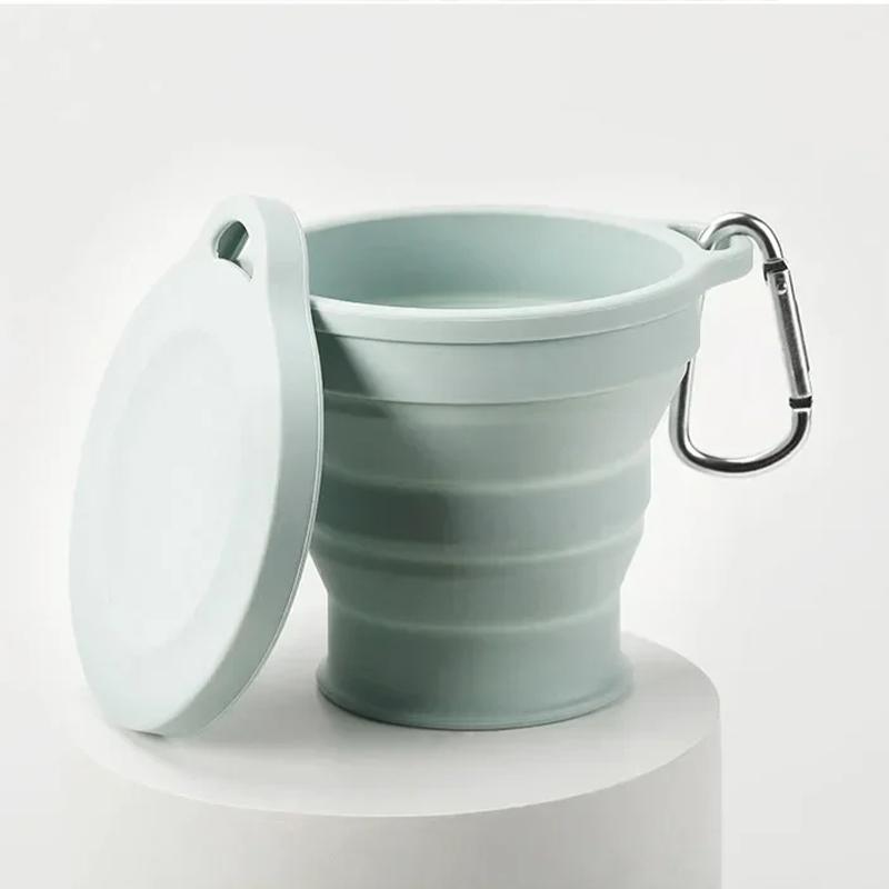 Travel Portable Washing Cup Fashion Travel Silicone Cup Outdoors Silicone Folding Cup with Hanging Hole Creative Water Cup