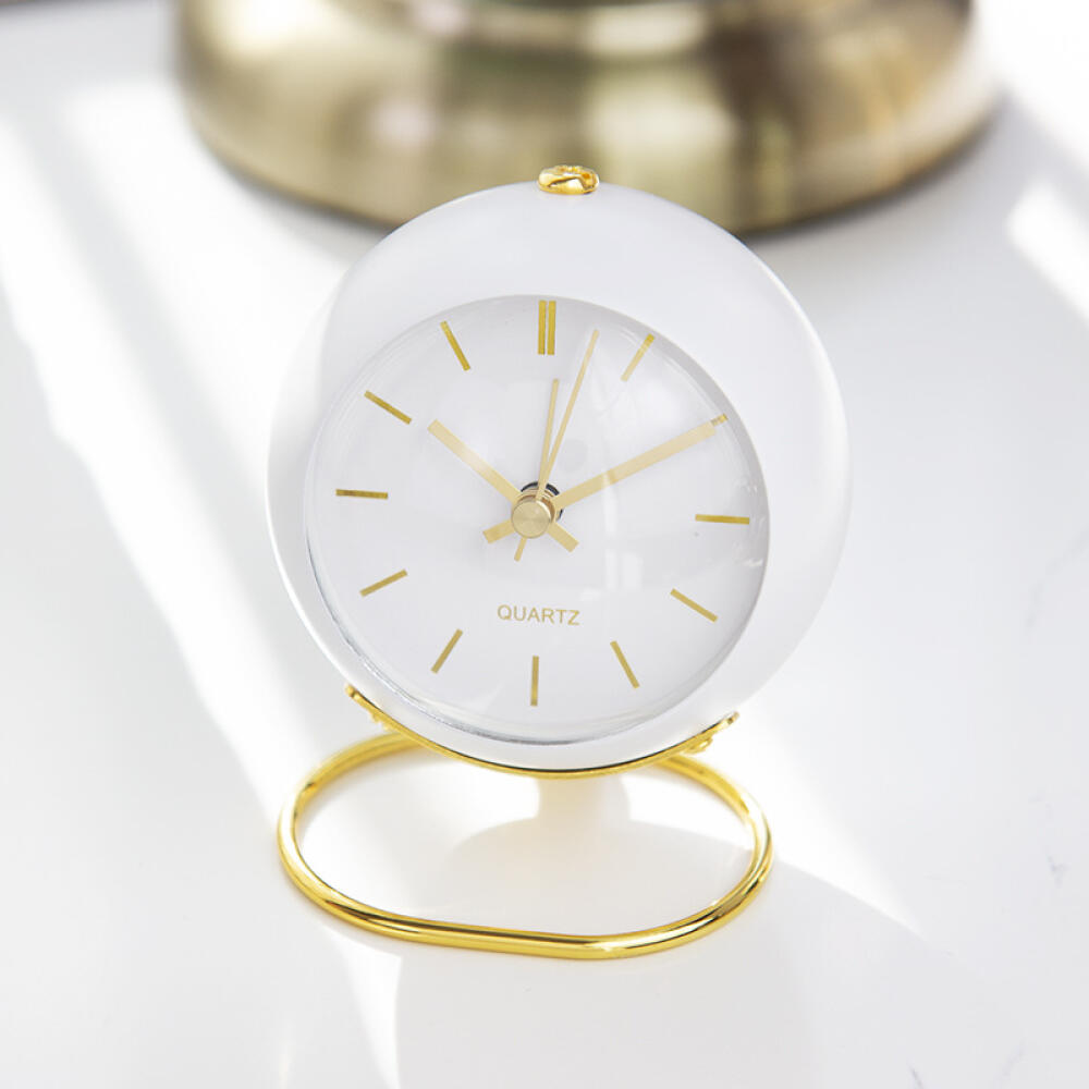 Metal Alarm Clock Silent Non Ticking Movement with Glow In the Dark Simple Style for Kids Students Bedroom Living Room Battery Operated Analog Clock