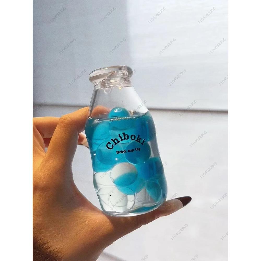 Boba Bottle Stress Ball Squishy Toy Water Bottle Fidget Toys ASMR Sensory Novelty Toys For Kids and Adults Anti Stress Relief