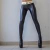 Ladies'imitation Leather Pants Lace-up Buttocks And Slim Nine-minute Pants