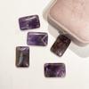 1Pc Natural Amethyst Rectangle Pendant 20×30mm Top Drilled Gemstone Bead For DIY Necklace Jewelry Making