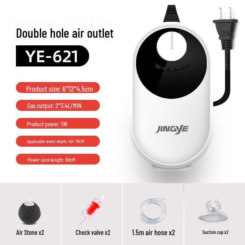 Jingye Stille Vierkoppige Zuurstofpomp voor Aquaria en Vijvers