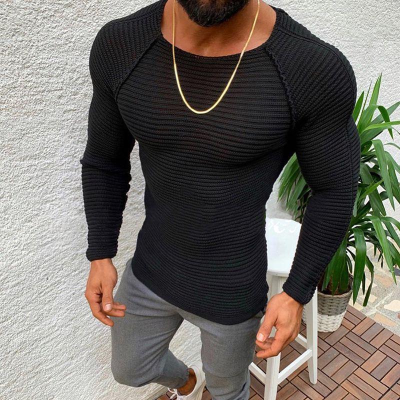 Men O-neck Slim Fit Autumn Winter Sweaters With Long Sleeves For Casual Wear