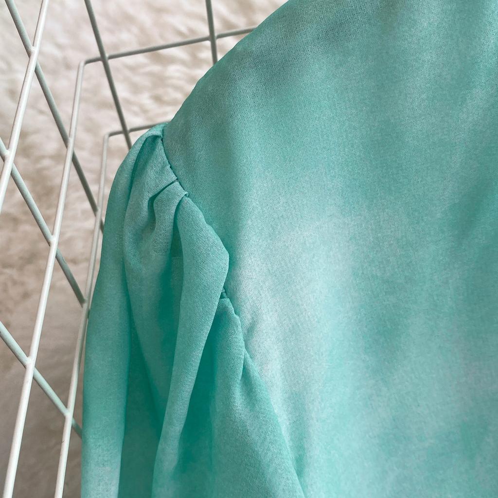 Temperament Stehkragen Kurze Flare Ärmeln Kleid Frauen Hohe schlanke Taille Robe 2024 Neue Tinte Printr schnüren up Frau Kleider