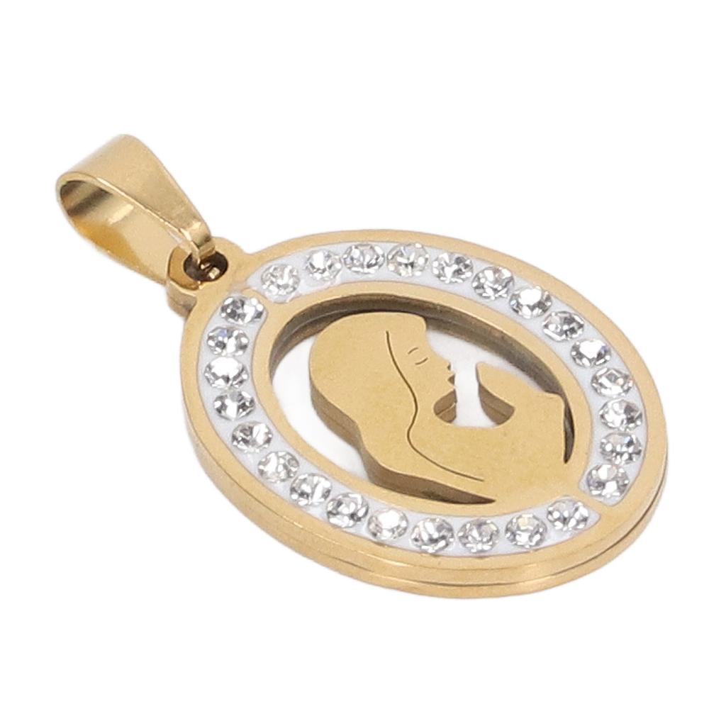 Virgin Mary Pendant Exquisite Carving Titanium Steel Virgin Mary Jewelry for Men Women Daily Wear