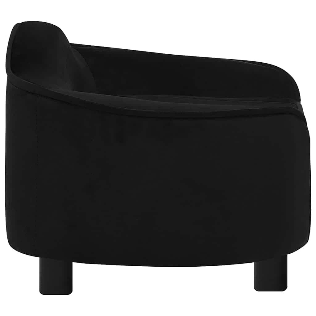 vidaXL Dog Sofa, Black, 67 x 47 x 36 cm, Plush
