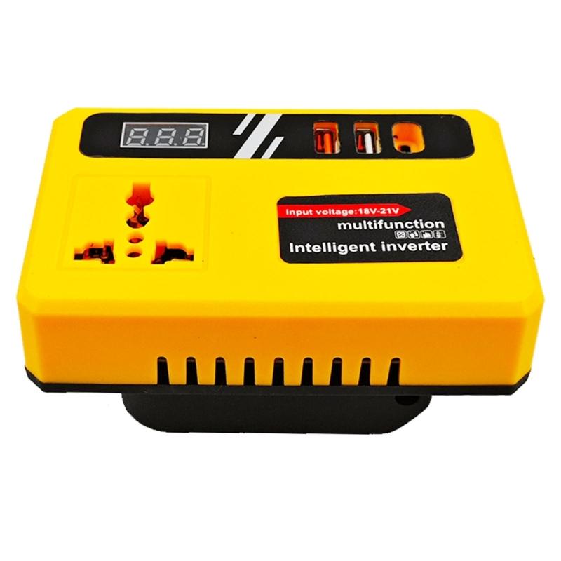 Multiple Outlet Intelligent Battery Inverter 18-21V To 220V Inverter Adapter Power Supply Inverter for Home Appliance