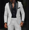 European & American Men's Business Casual Slim Fit Suit Set - Wedding Groom Two-Piece Outfit