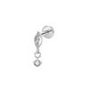 Hot Sale Body Jewelry: Titanium Labret Flatback Tragus Earring Stud Internal Thread Zircon Rings